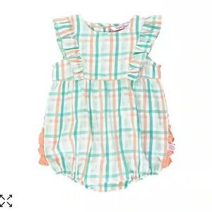 Ruffle Butts Baby Girl Presley Plaid Romper size 12-18M